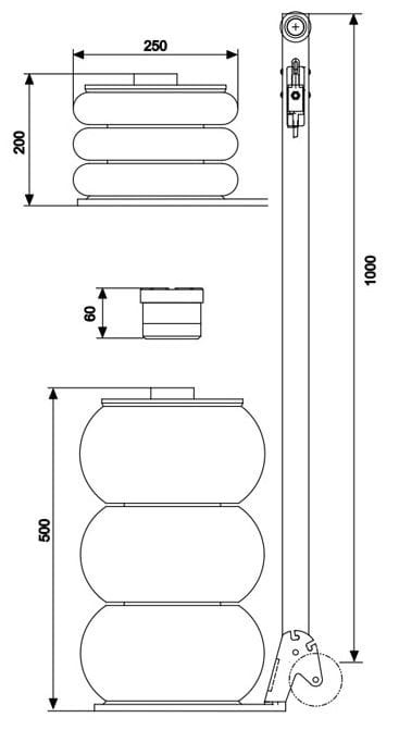 Podnośnik pneumatyczny Snit S-2T3L 2000 kg 